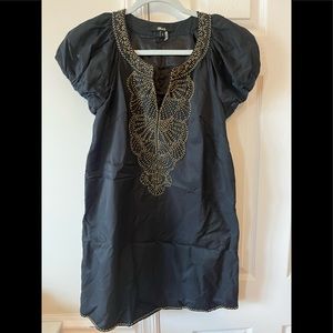 Black dress/bronze beading - size S - brand Black